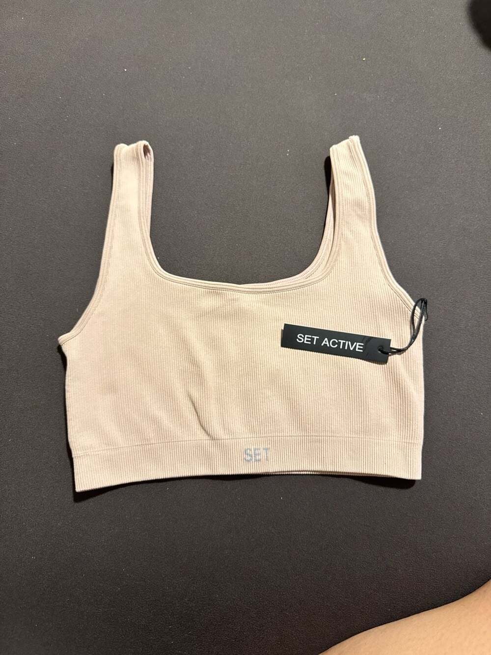 SET ACTIVE Ribbed Box X Bra in Light Pink Size M